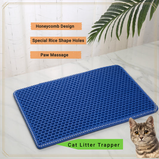 Double Layer Rice Cat Litter Mat – Waterproof, Non-Slip, Easy-to-Clean Trap Pad for Indoor Cats