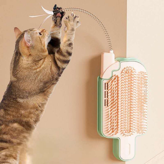 Cat Self-Grooming Brush – Popsicle-Shaped Corner Massage Comb & Scratcher for Indoor Cats