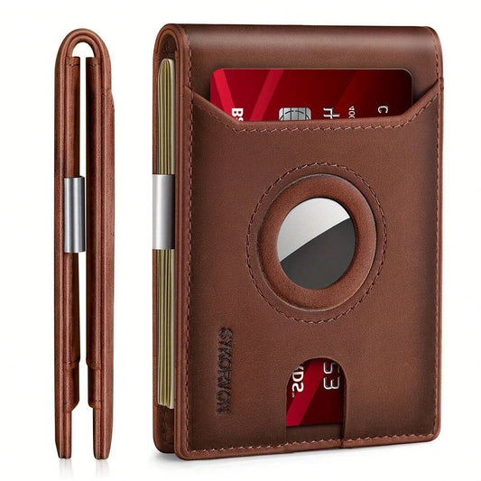 Minimalist & Smart AirTag Leather Wallet