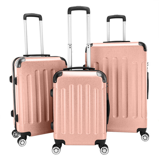 3-in-1 ABS Hard Shell Luggage Set – Lightweight Spinner Trolley Case (20", 24", 28")