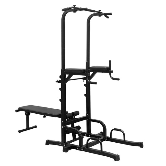 Power Tower Parallel Bar Station with Bench & Chin-Up Bar – Full Body Strength Training Home Gym 🏋️♂️🔥