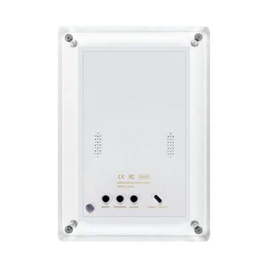 7-Inch Acrylic Auto-Rotating Digital Photo Frame – Built-In Memory, Rechargeable Battery, High-Resolution Display, Desktop Decoration