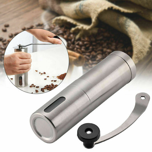 Hand Crank Pepper & Coffee Grinder – Stainless Steel Conical Burr Mill with Manual Crank, Adjustable Grind Settings, Portable Design