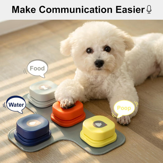 MewooFun Dog Talking Buttons Set – 3 Recordable Communication Buttons for Dogs & Cats, Training & Interactive Pet Toy