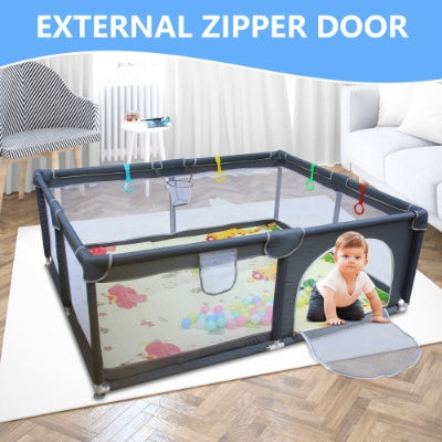 71" × 59" Baby Playard Cloth Playpen – Spacious Indoor/Outdoor Play Yard with Mesh Walls and Removable Enclosures