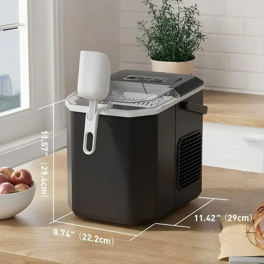 35 Pound Golden Nugget Ice Machine And 26 Pound Bullet Ice Machine, Soft Chew Ice Crusher, Portable Pebble Ice Machine Desktop, Automatic Cleaning Portable Ice Machine with Basket And Spoon, One Click Operation for Home/kitch - PulinGO