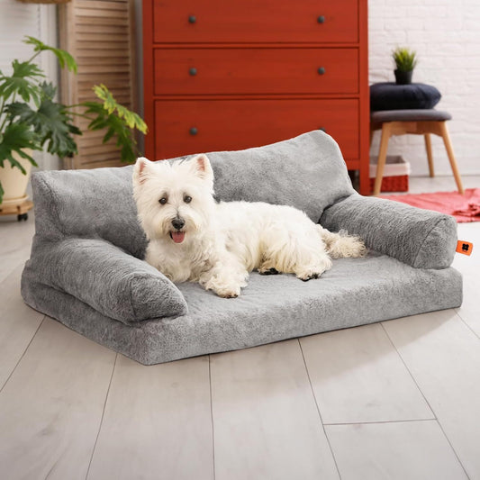 Mewoofun Orthopedic Dog Bed – 35.4"x25.6"x11.8" Waterproof Sofa with Supportive Foam, Washable Cover & Non-Slip Bottom
