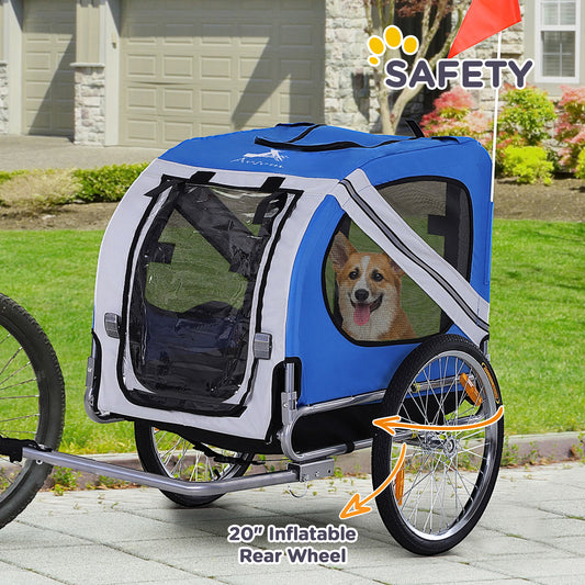 Foldable Pet Bicycle Cargo Trailer – Heavy-Duty with Ventilation Mesh & Safety Flag