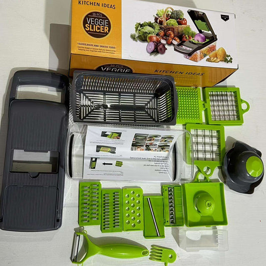 16-in-1 Vegetable Chopper Set – Multi-Blade Slicer with Container & Peeler - PulinGO