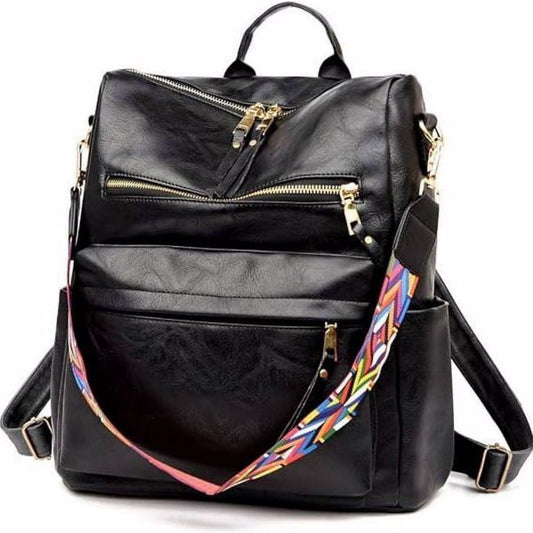 PU Leather Backpack for Women – Stylish Casual Daypack, Travel & School Bag with Multi-Pockets