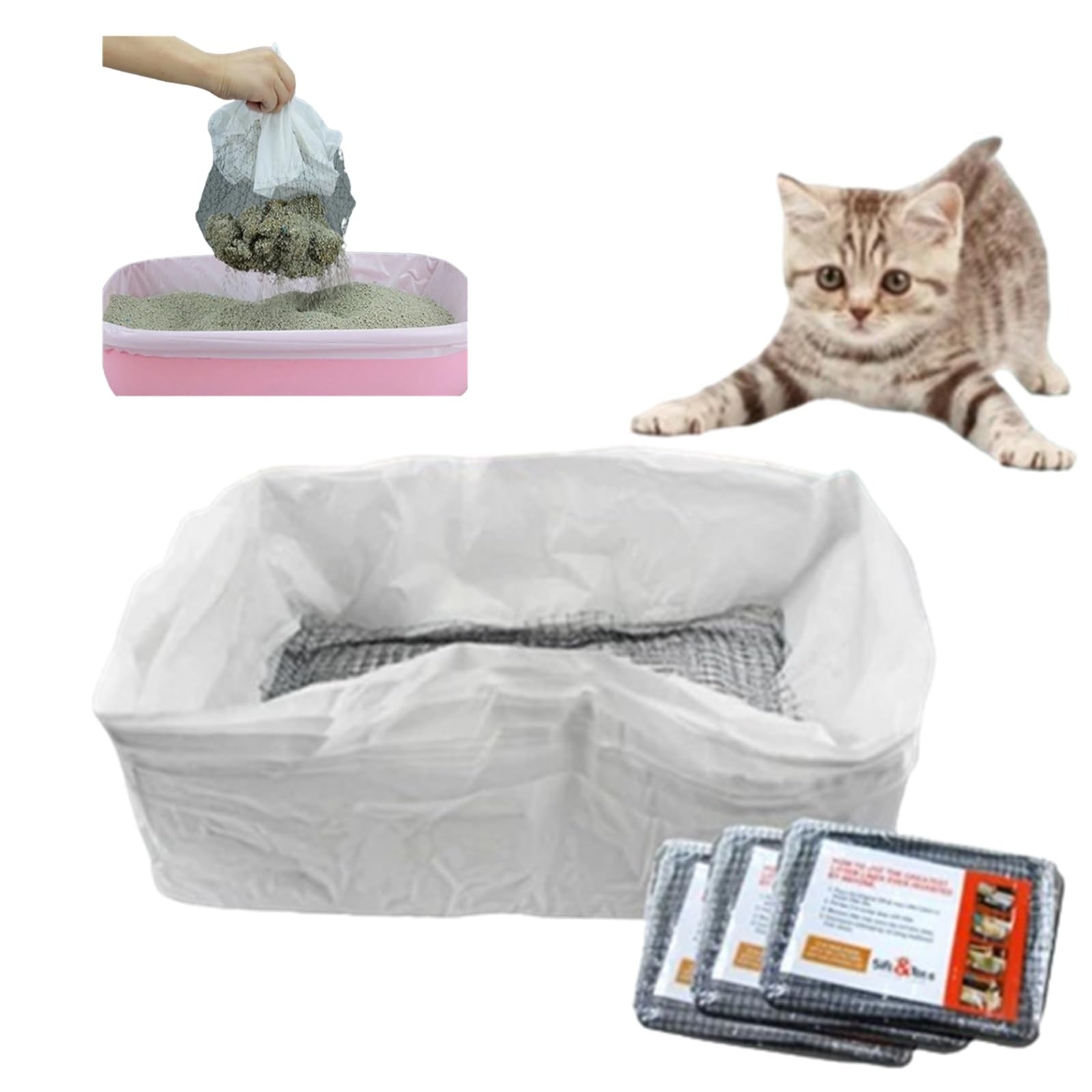 Reusable Mesh Cat Litter Filter Bags – 10-Pack for Easy Sifting and Clean-Up