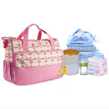 5PCS Baby Diaper Bag Set 👶 Nappy Tote with Changing Pad, Insulated Pockets & Shoulder Bags – Travel & Mummy Organizer