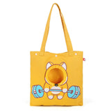 Animal-Shaped Canvas Shoulder Pet Bag – Cute Carrier with Head Opening for Small Dogs & Cats