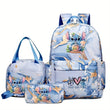 Disney Stitch 3-Piece Backpack Set – Large Capacity Nylon Backpack + Lunch Bag + Accessories, Trendy Mixed Colors