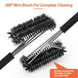 BBQ Grill Cleaning Brush – 18" Stainless Steel Bristles with Durable Scraper & Non-Slip Handle