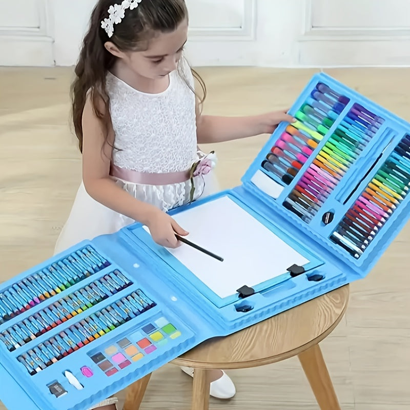 208-228 Piece Adult/Children Art Supplies Set – Oil Pastels, Crayons, Colored Pencils, Acrylic Markers & Watercolour Pens