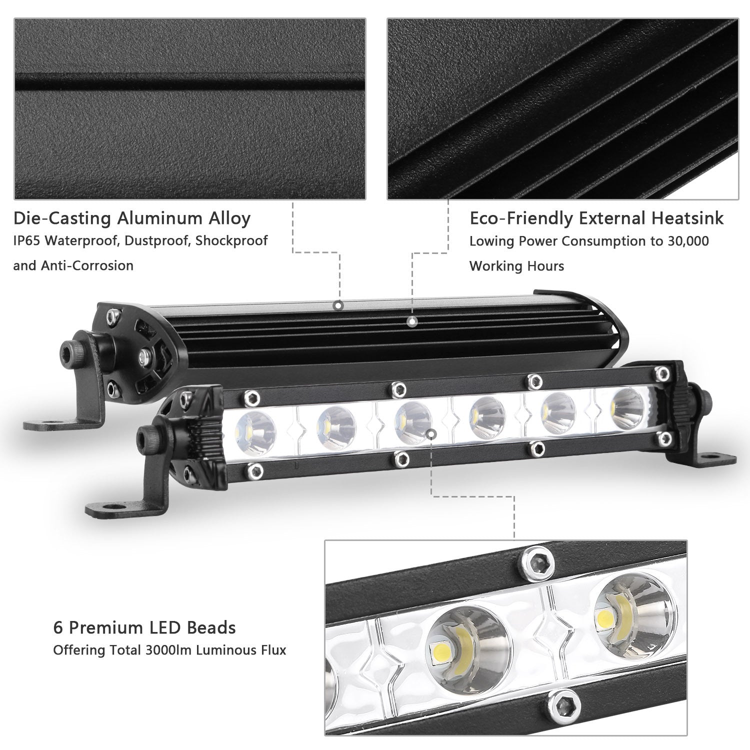 Durable 7in LED Offroad Light Bar with Ultra-Slim Design