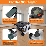Mini Fitness Stepper for Women with LCD Monitor & Resistance Bands – Quiet Stair Stepper Max 330 lbs 💃🏋️‍♀️🔥