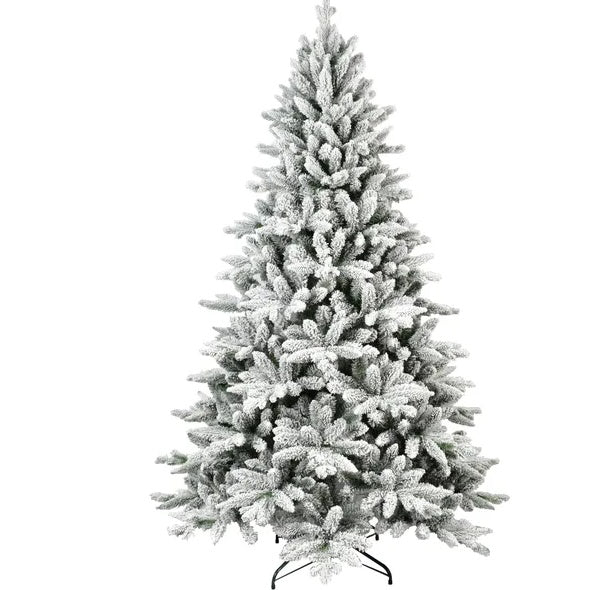 5-Ft PVC & PE Flocked Hinged Artificial Christmas Tree – Eco-Friendly & Fire-Resistant