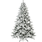 5-Ft PVC & PE Flocked Hinged Artificial Christmas Tree – Eco-Friendly & Fire-Resistant
