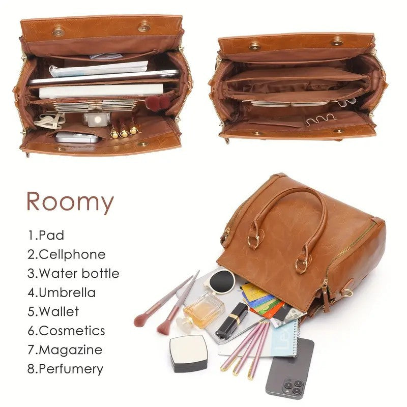 Women’s Multifunctional PU Leather Shoulder Bag 👜 – Elegant Handbag & Tote for Everyday Use