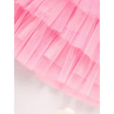 Toddler Girls Outfits Long Sleeve Graphic Heart Print Mesh Tulle Dress Valentine Birthday Party Dresses