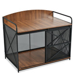 42.8-Inch Heavy-Duty Dog Crate Furniture – Farmhouse Wooden Kennel & Coffeetable