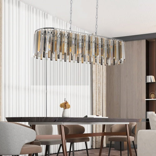 Luxury Oval Crystal Chandelier for Modern Dining & Living Spaces
