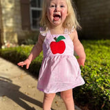 Kids Baby Girl Back to School Outfit – Summer Ruffle Sleeve Applique Top & Shorts Set, Cute First Day of School Clothes for Girls