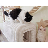 Ottoman Storage Bench – Cozy Corduroy Pet Hideaway for Cats, Dual-Purpose Living Room & Bedroom Furniture