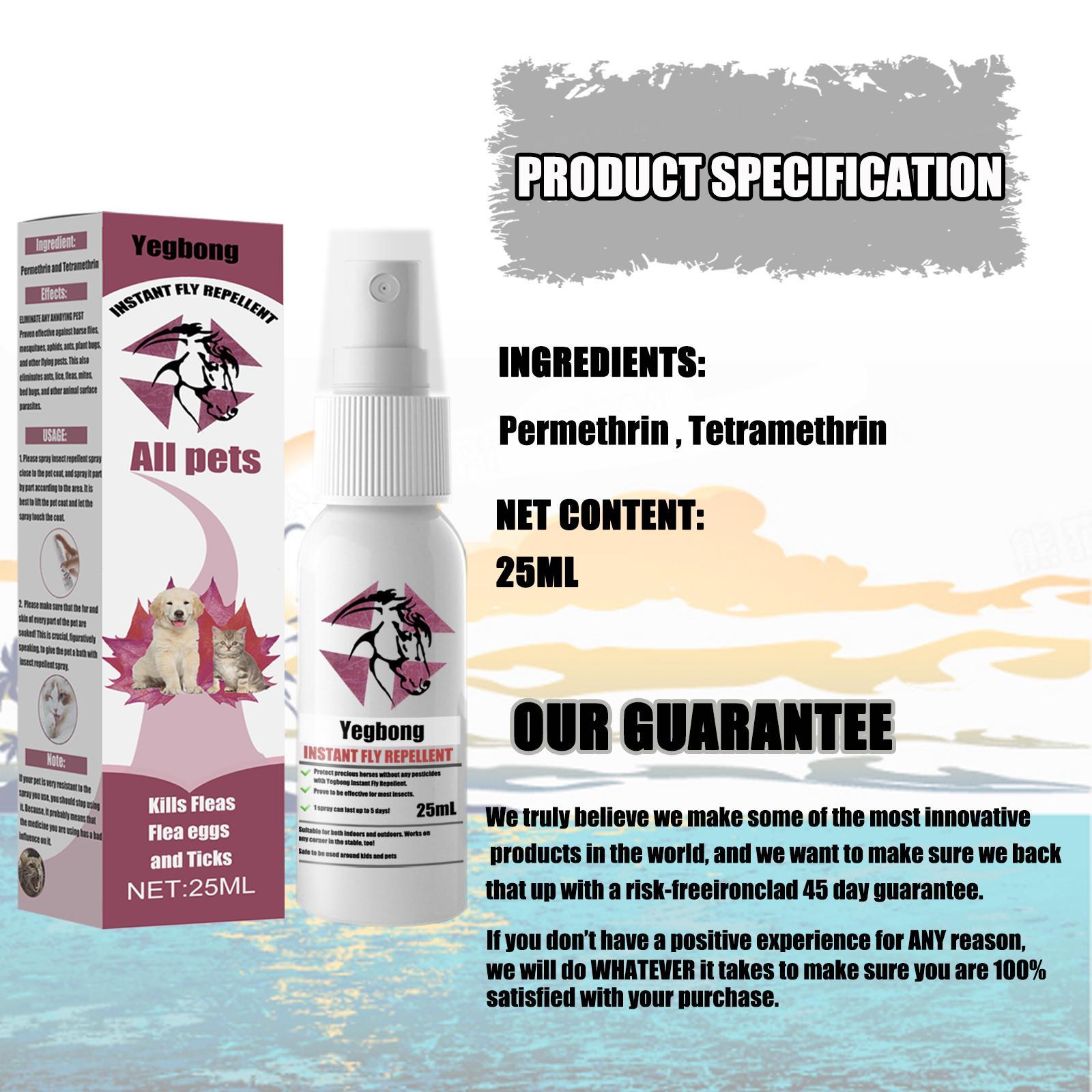 Yegbang Pet Flea & Tick Spray – Soothing Deworming and Itch Relief Spray for Dogs & Cats