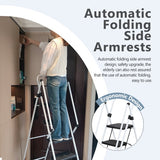 Durable 4-Step Folding Ladder with Safety Handle & Anti-Skid Pedals