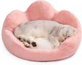 Mewoofun Fluffy Cat Couch Bed – 23" Round Washable Sofa with Non-Slip Bottom for Indoor Cats & Small Dogs