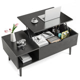 Industrial Lift Top Coffee Table with Hidden Storage - Rustic Living Room Center Table