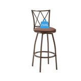 3-Piece Bar Table Set with Stools - Industrial Kitchen & Dining Table for Small Spaces (Retro Brown)