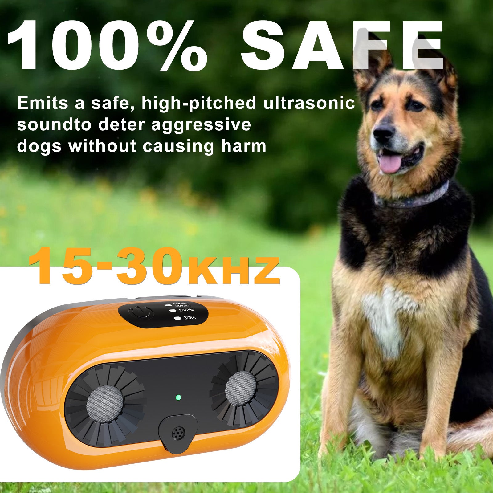 Ultrasonic Dog Bark Deterrent – Anti-Barking Device with 3 Modes, 50ft Range for Indoor & Outdoor Training