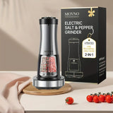 Rechargeable Electric Salt & Pepper Grinder Set with LED Light & Charging Base - PulinGO