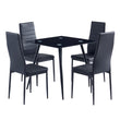 4pcs High Backrest PU Leather Dining Chairs