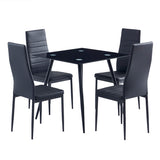 4pcs High Backrest PU Leather Dining Chairs