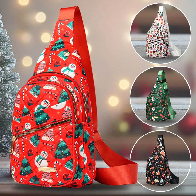 Christmas Holiday Chest Bag 🎄 Festive Crossbody Sling Bag for Travel, Gifts & Parties