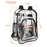 Large Transparent School Bag – Clear Backpack for School, Stadium, Travel & Events