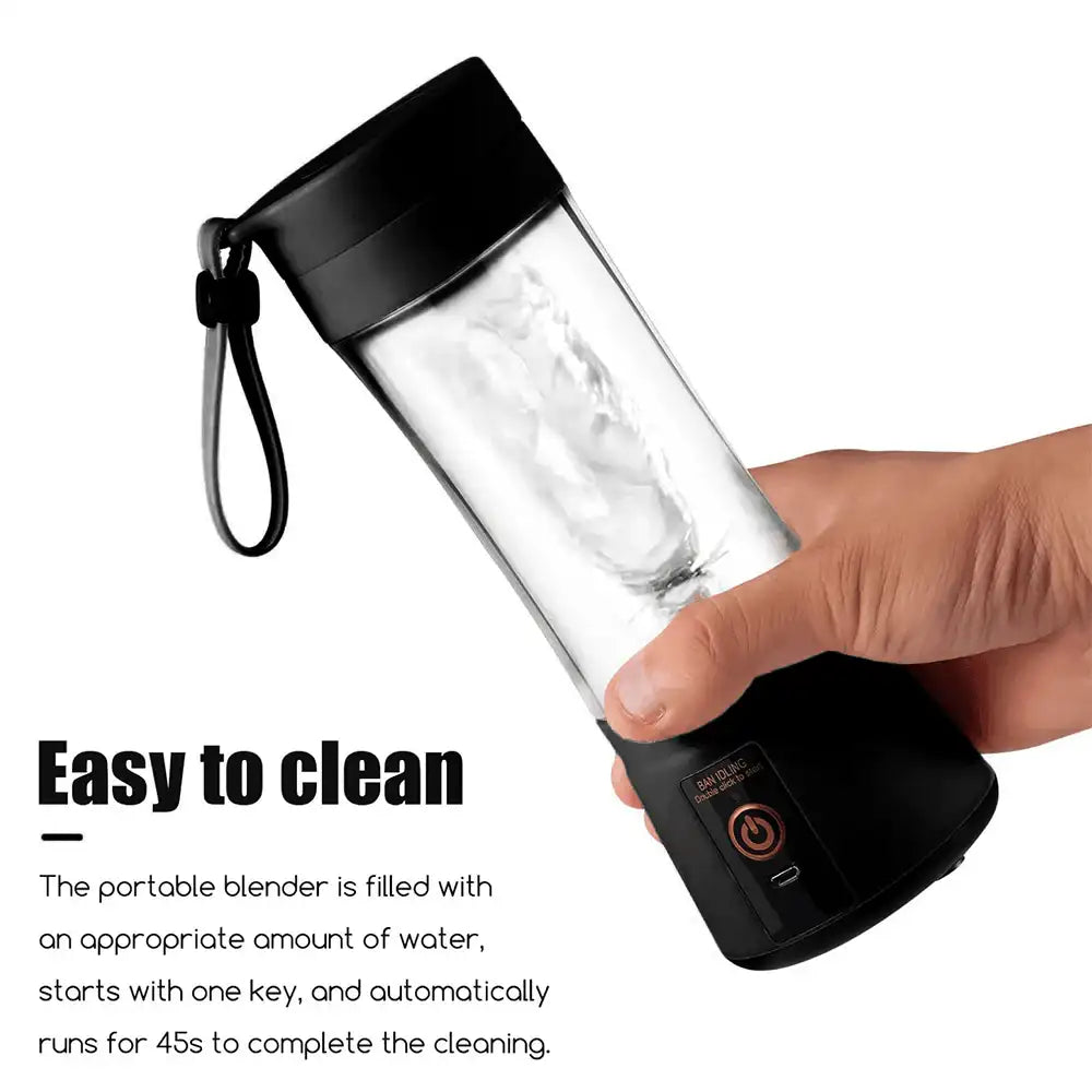 Portable Blender Cup,Electric USB Juicer Blender,Mini Blender Portable Blender For Shakes and Smoothies, juice,380ml, Six Blades Great for Mixing，Pink，Black，Purple - PulinGO
