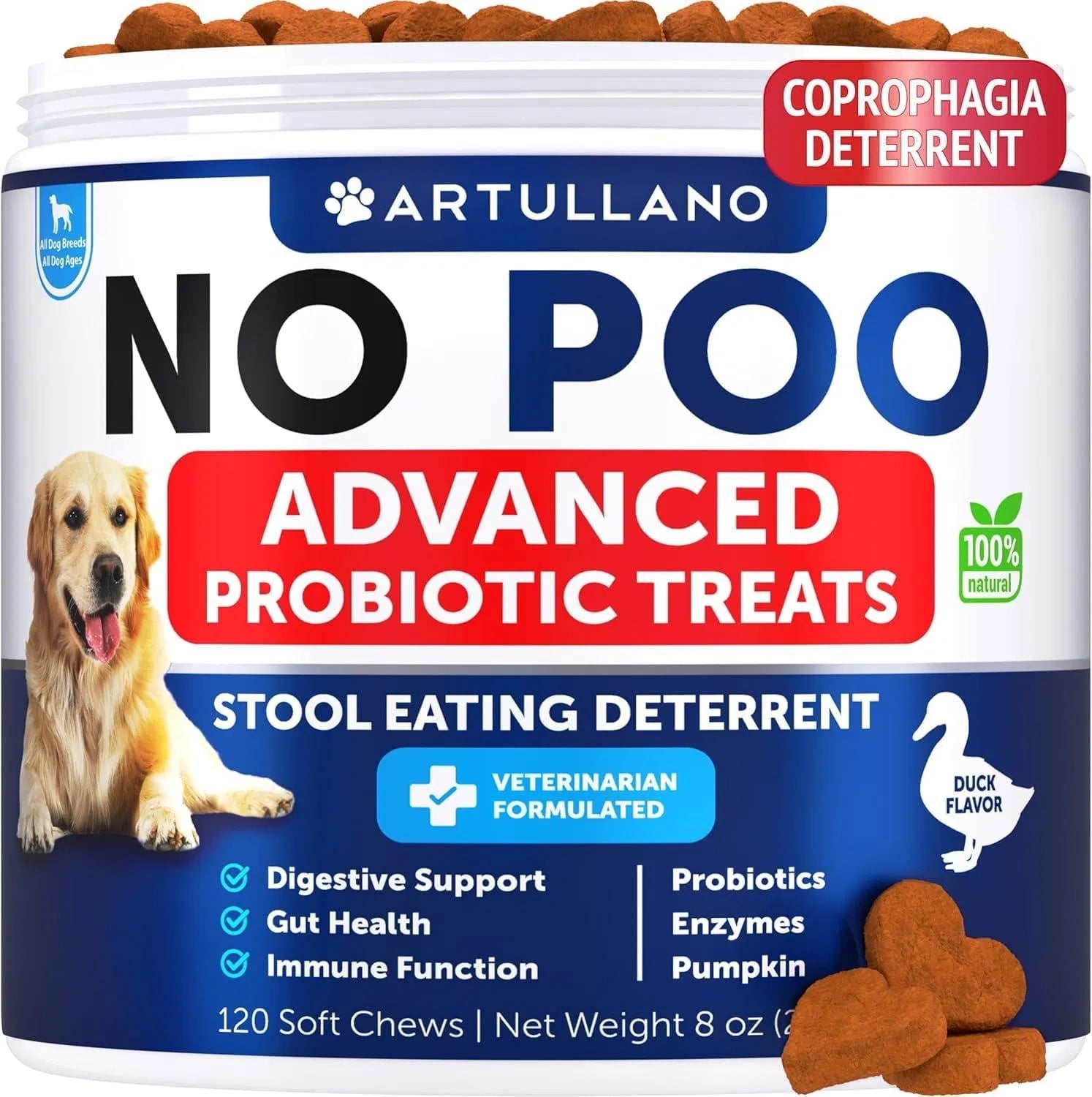 No Poo Chews for Dogs – Coprophagia Stool Eating Deterrent with Probiotics, Enzymes & Digestive Support Supplement