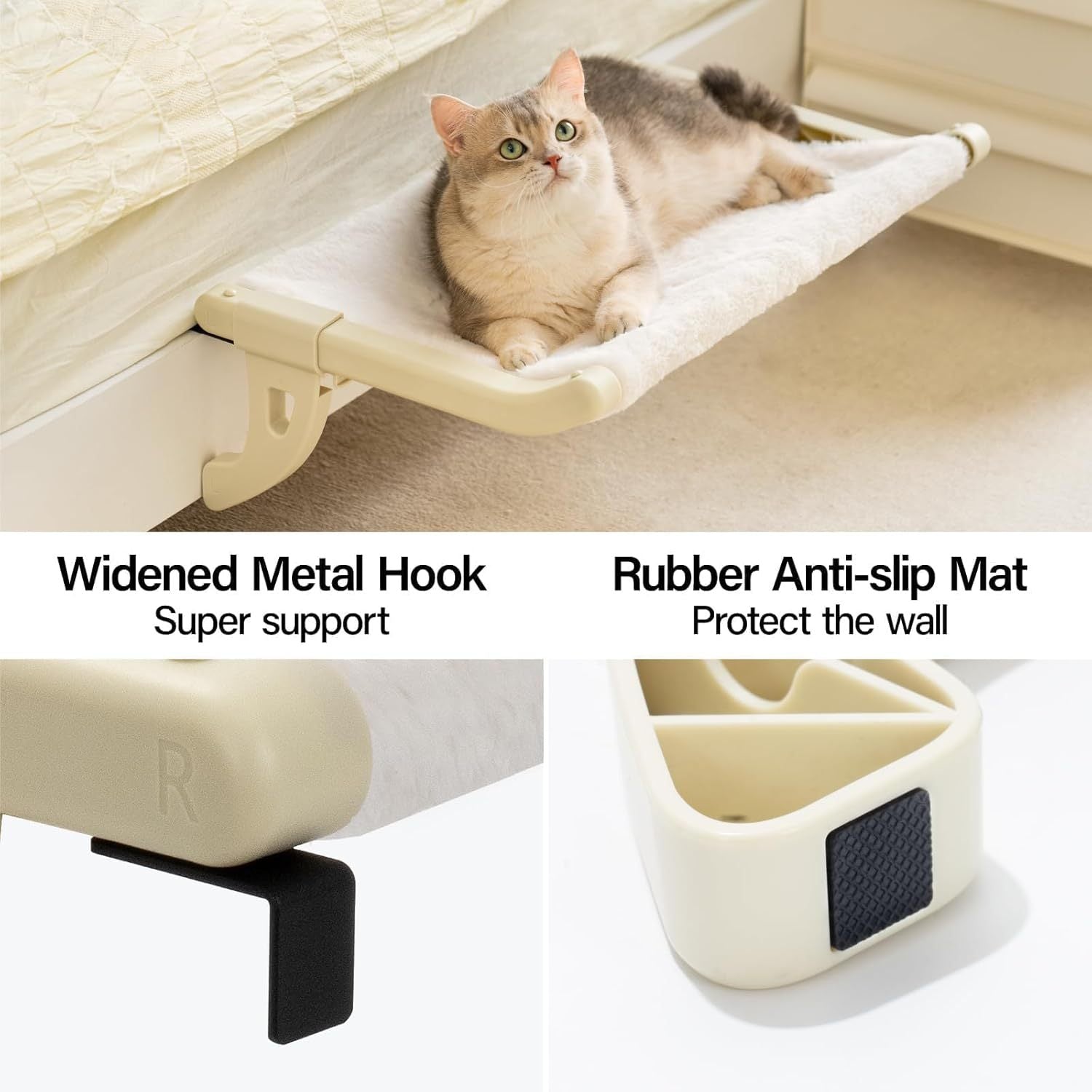Mewoofun Cat Window Perch – Adjustable Clamp Hammock with Removable Cover, Indoor Cat Windowsill Bed