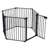 150″ Adjustable 6-Panel Metal Safety Gate – Foldable Freestanding Play Yard & Safety Fence