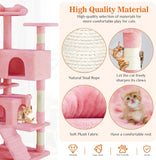 54" Cat Tree Tower – Multi-Level Activity Center with Sisal Scratching Posts, Plush Toys, Ladder & Resting Platforms
