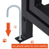Large Outdoor Dog Kennel with Roof Cover, Lockable Door – 6.6'L × 6.6'W × 6.4'H Pet Run Enclosure