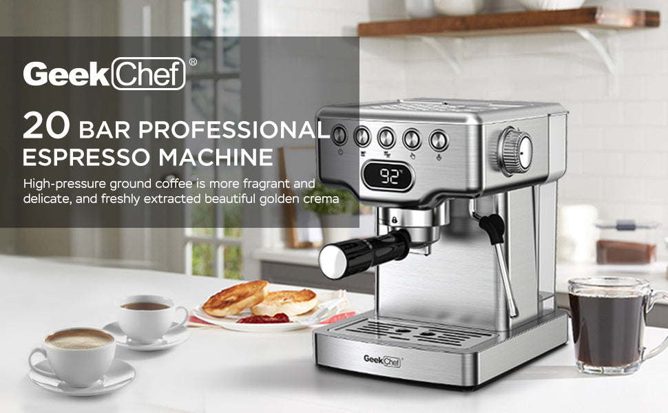 Professional 20-Bar Espresso Machine with Milk Frother