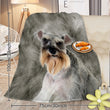 Schnauzer Flannel Blanket – Super-Soft Cozy Puppy Dog Throw for Couch, Bed & Office, 75 × 100 cm