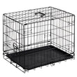 Single Door Dog Cage – 24–30 Inch Foldable Metal Crate with Secure Lock & Removable Tray for Easy Cleaning